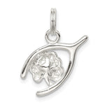 Sterling Silver Four Leaf Clover & Wishbone - Product Photo