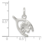 Sterling Silver Four Leaf Clover & Wishbone - Product Photo