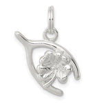 Sterling Silver Four Leaf Clover & Wishbone - Product Photo