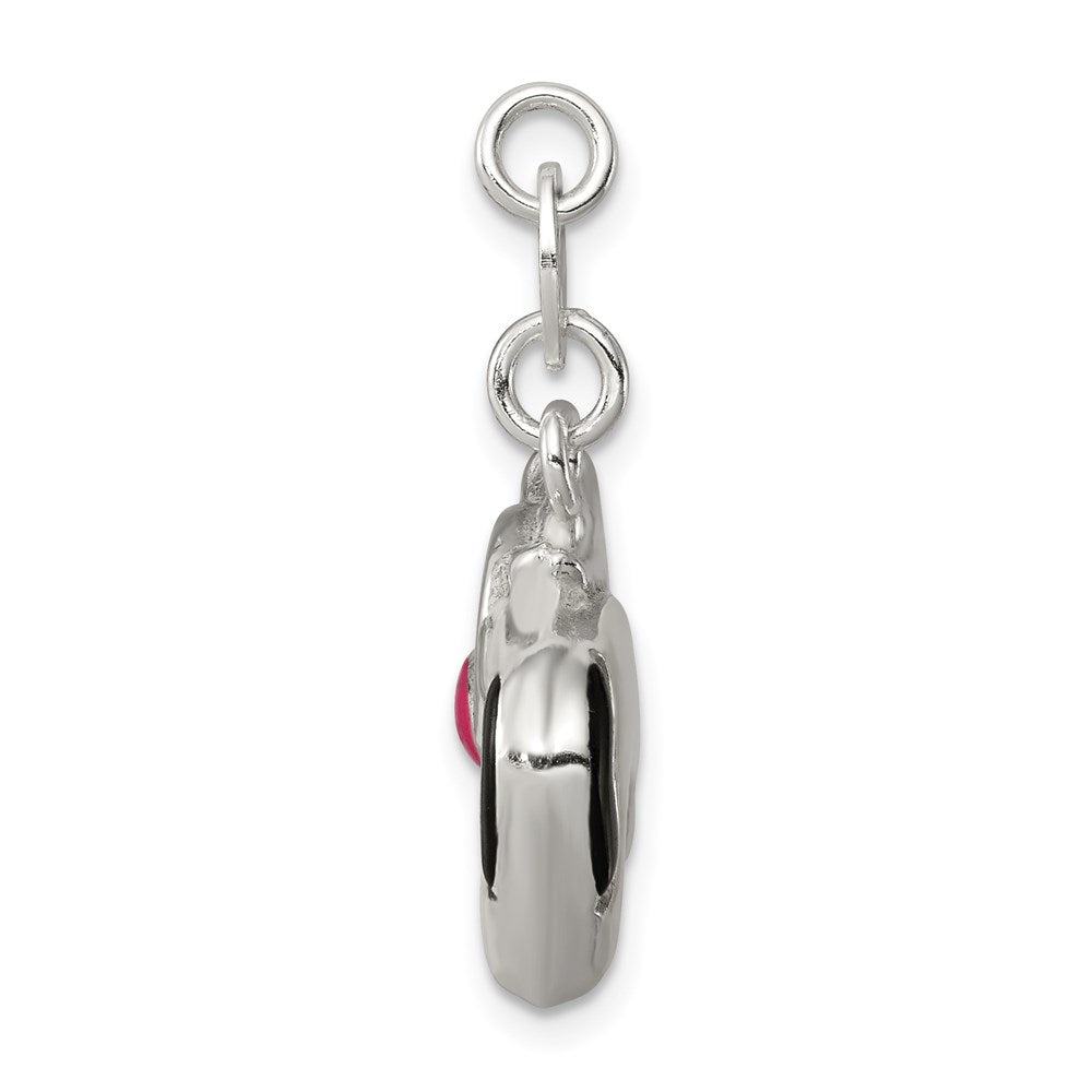 Sterling Silver Enameled Cow Charm - Product Photo