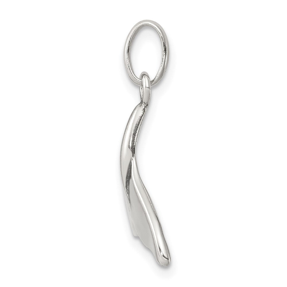 Sterling Silver Whale Tail Charm - Product Photo