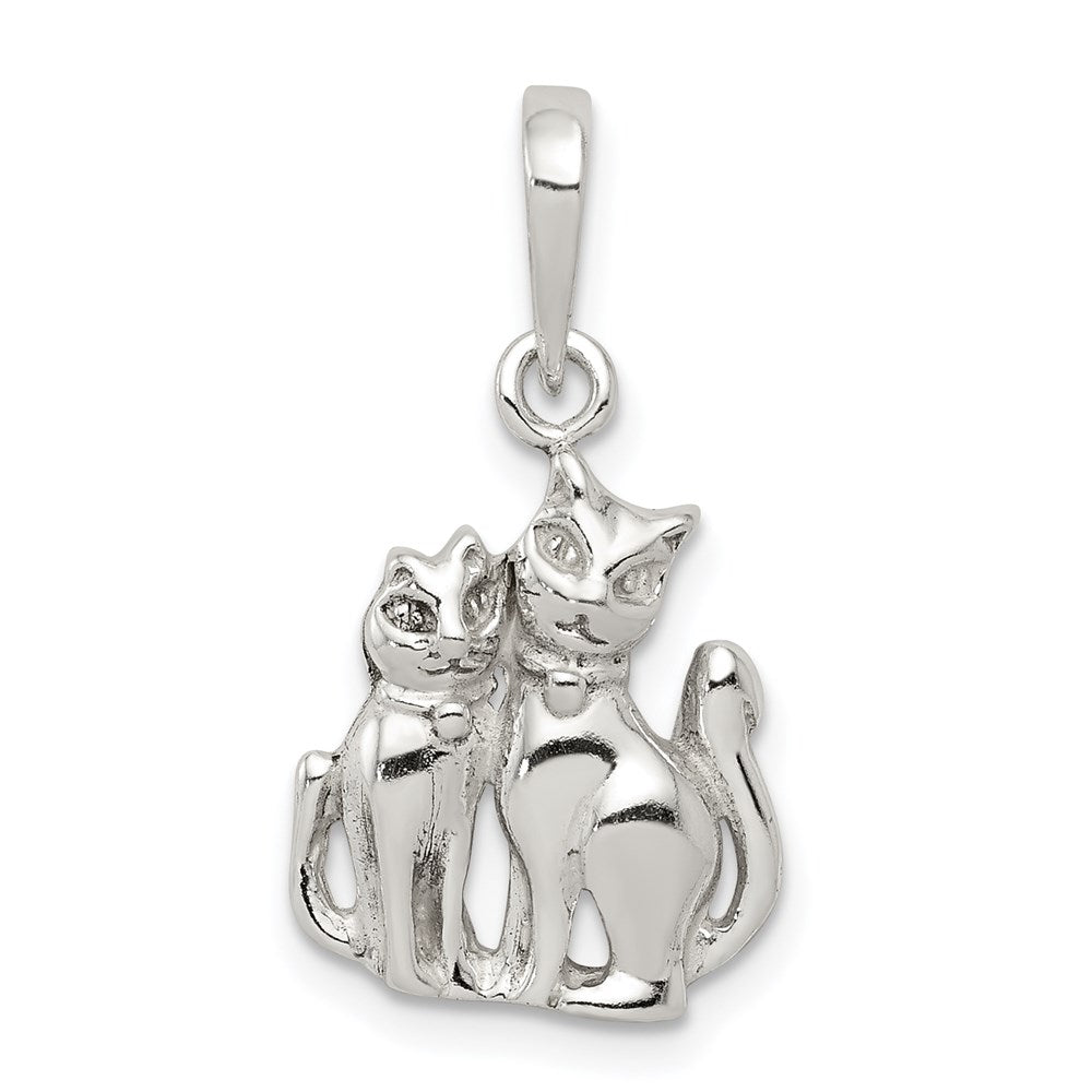 Sterling Silver Cats Pendant - Product Photo