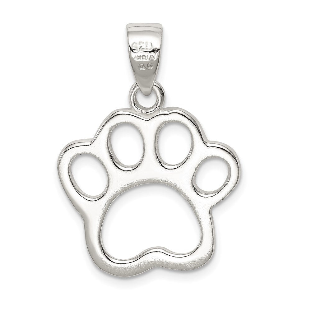 Sterling Silver Paw Pendant - Product Photo