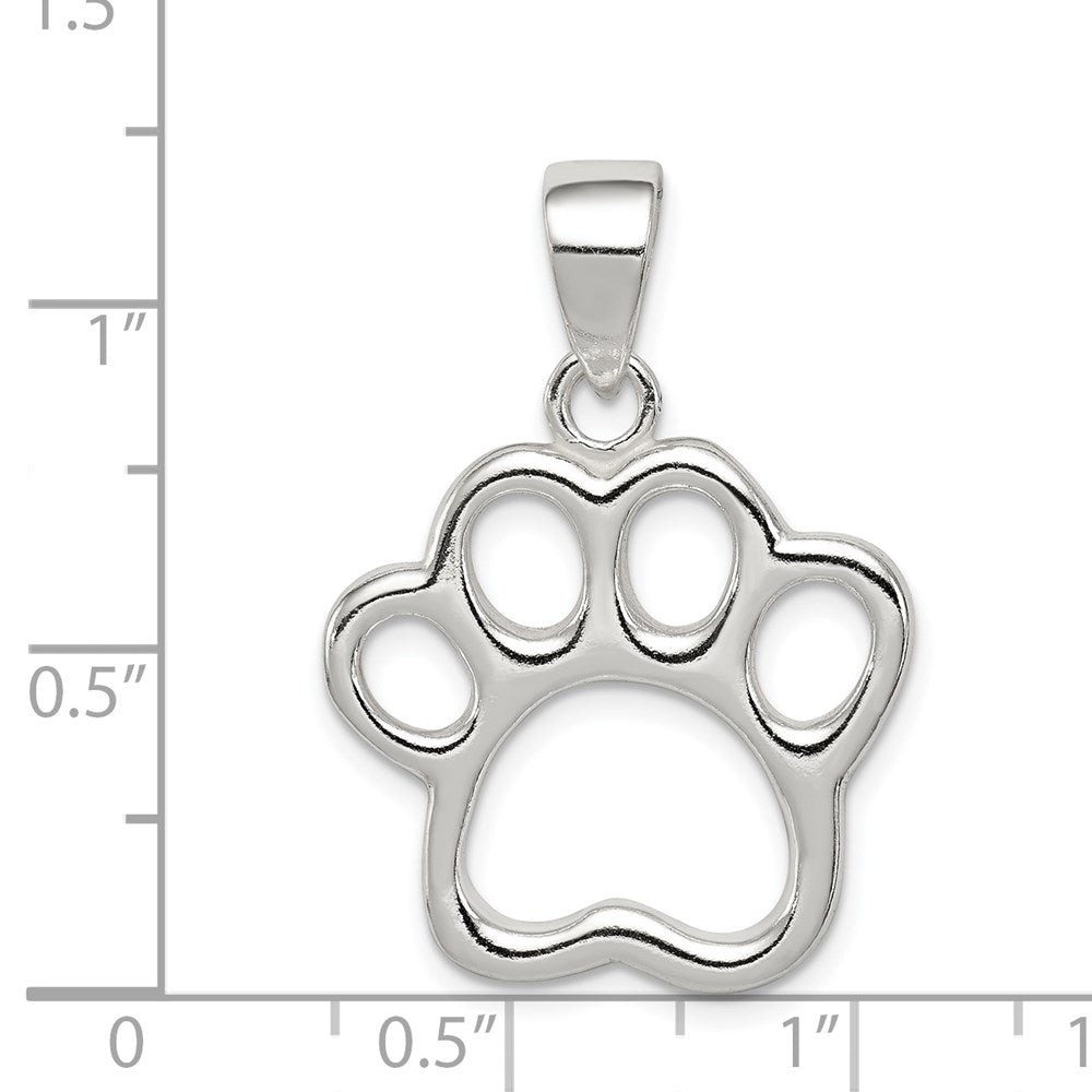 Sterling Silver Paw Pendant - Product Photo