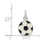 Sterling Silver Enameled Soccer Ball Charm - Product Photo