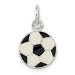 Sterling Silver Enameled Soccer Ball Charm - Product Photo