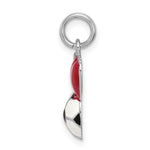 Sterling Silver Rhodium-platedEnamel I Heart Soccer Ball Charm - Product Photo
