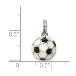 Sterling Silver Rhodium-plated and Enameled Soccer Ball Charm - Product Photo