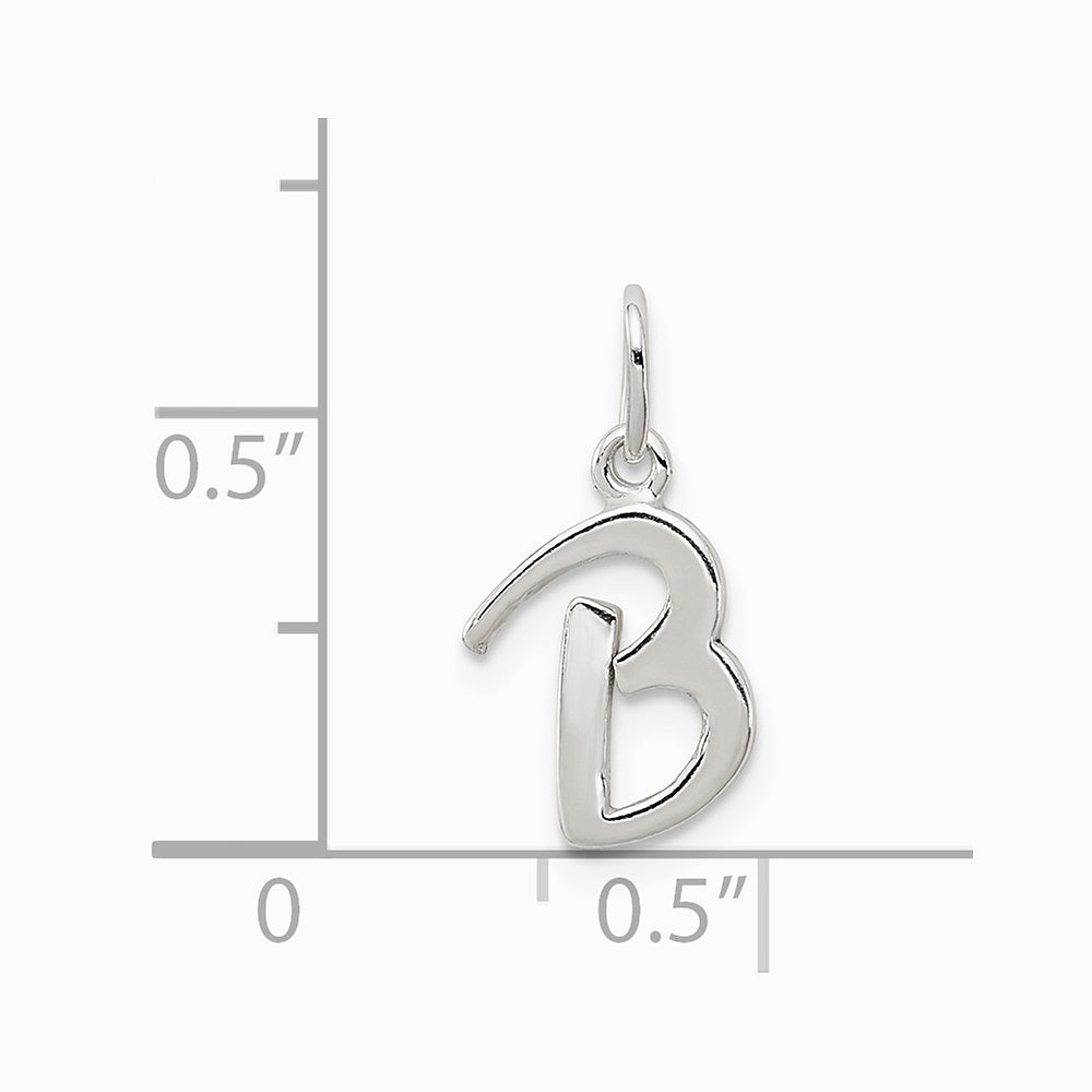 Sterling Silver Letter B Initial Charm - Product Photo