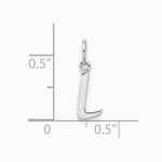 Sterling Silver Letter L Initial Charm - Product Photo