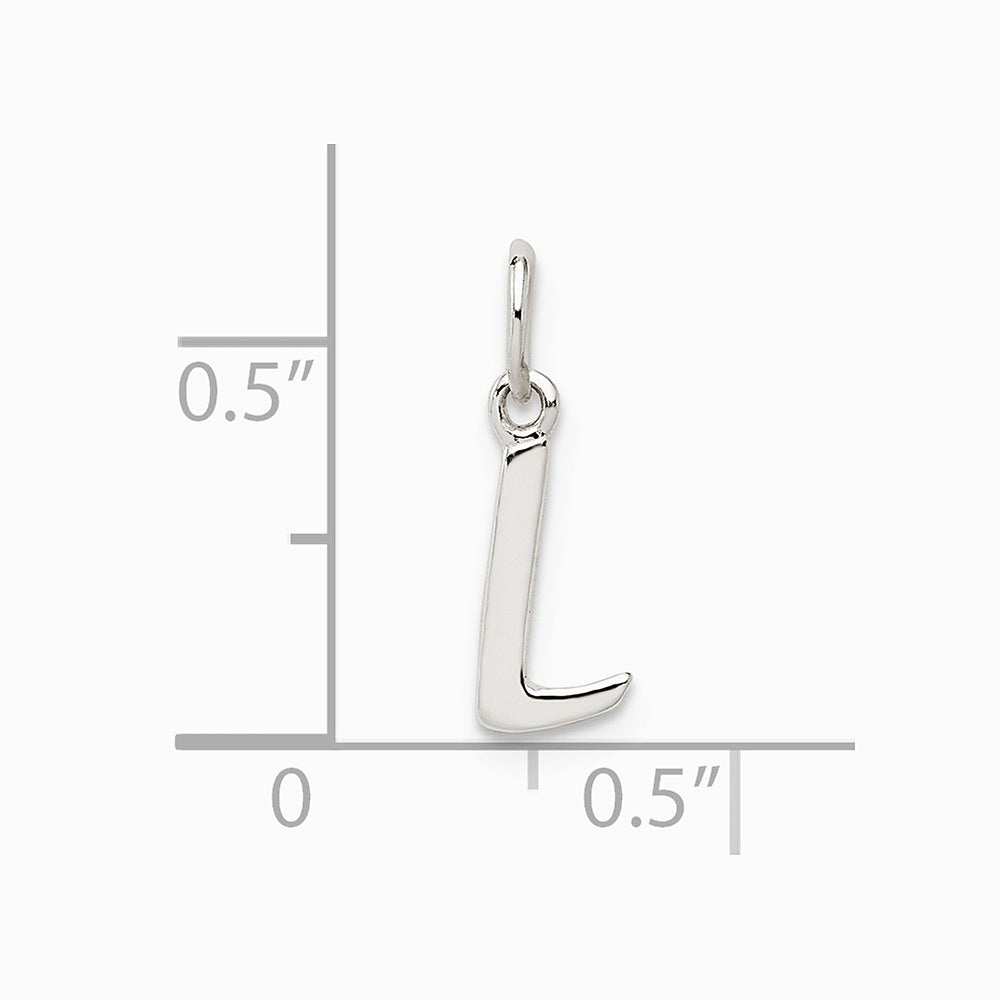 Sterling Silver Letter L Initial Charm - Product Photo