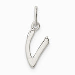 Sterling Silver Letter V Initial Charm - Product Photo