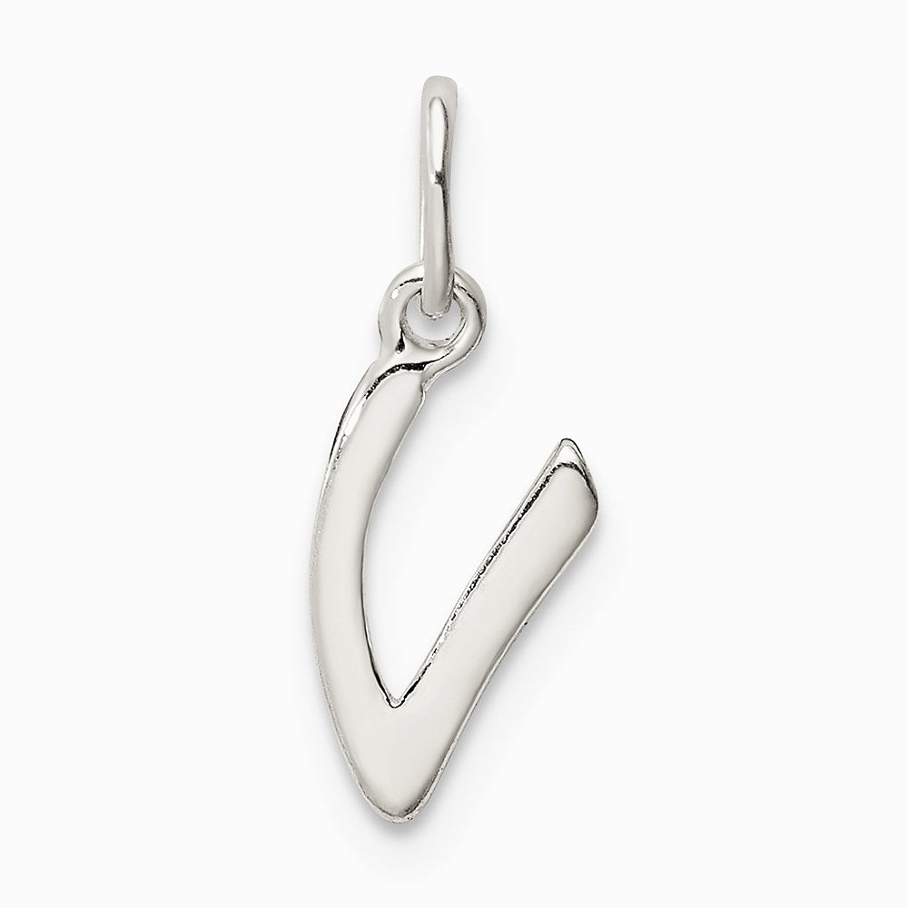 Sterling Silver Letter V Initial Charm - Product Photo