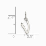 Sterling Silver Letter V Initial Charm - Product Photo