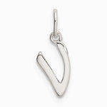 Sterling Silver Letter V Initial Charm - Product Photo
