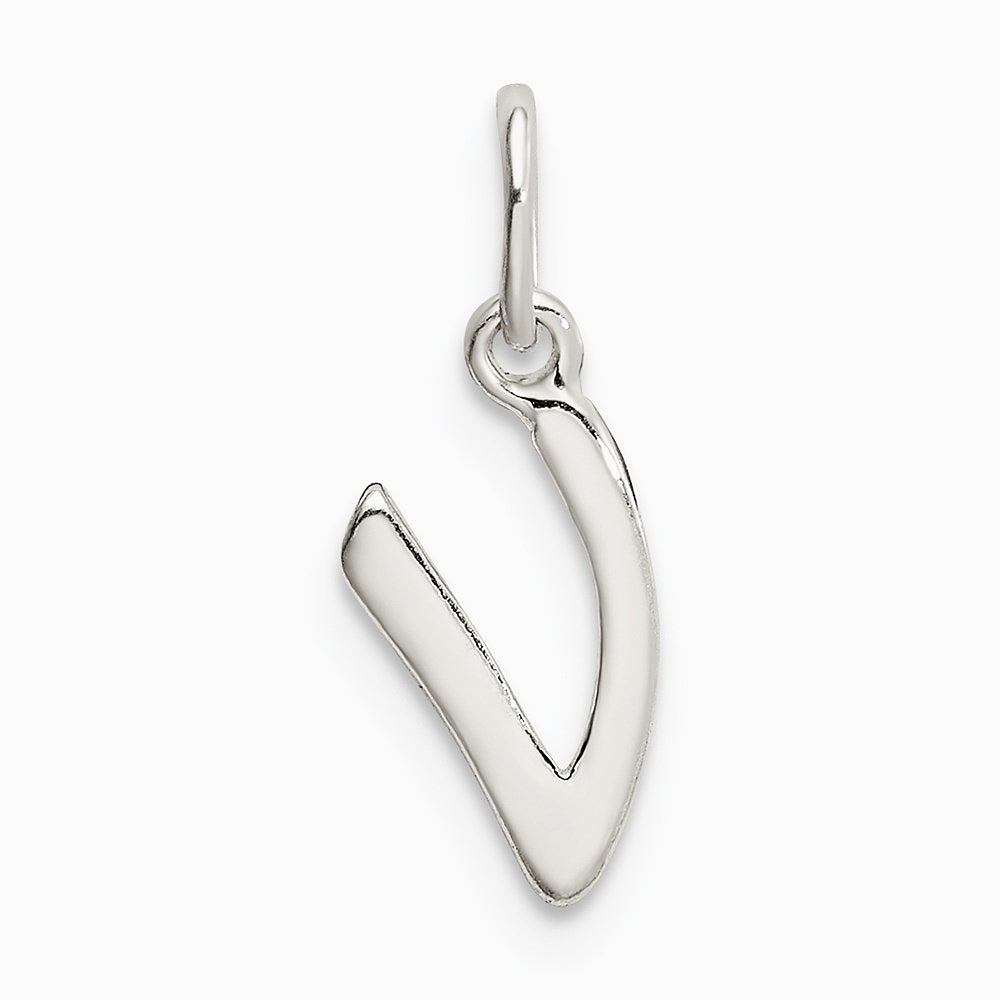 Sterling Silver Letter V Initial Charm - Product Photo