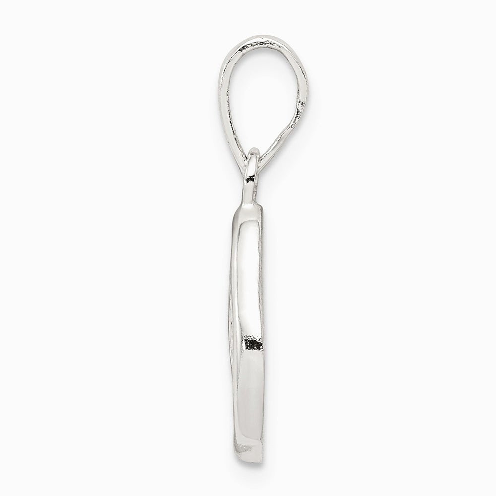 Sterling Silver Letter O Initial Pendant - Product Photo