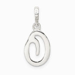 Sterling Silver Letter O Initial Pendant - Product Photo