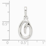 Sterling Silver Letter O Initial Pendant - Product Photo