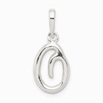 Sterling Silver Letter O Initial Pendant - Product Photo