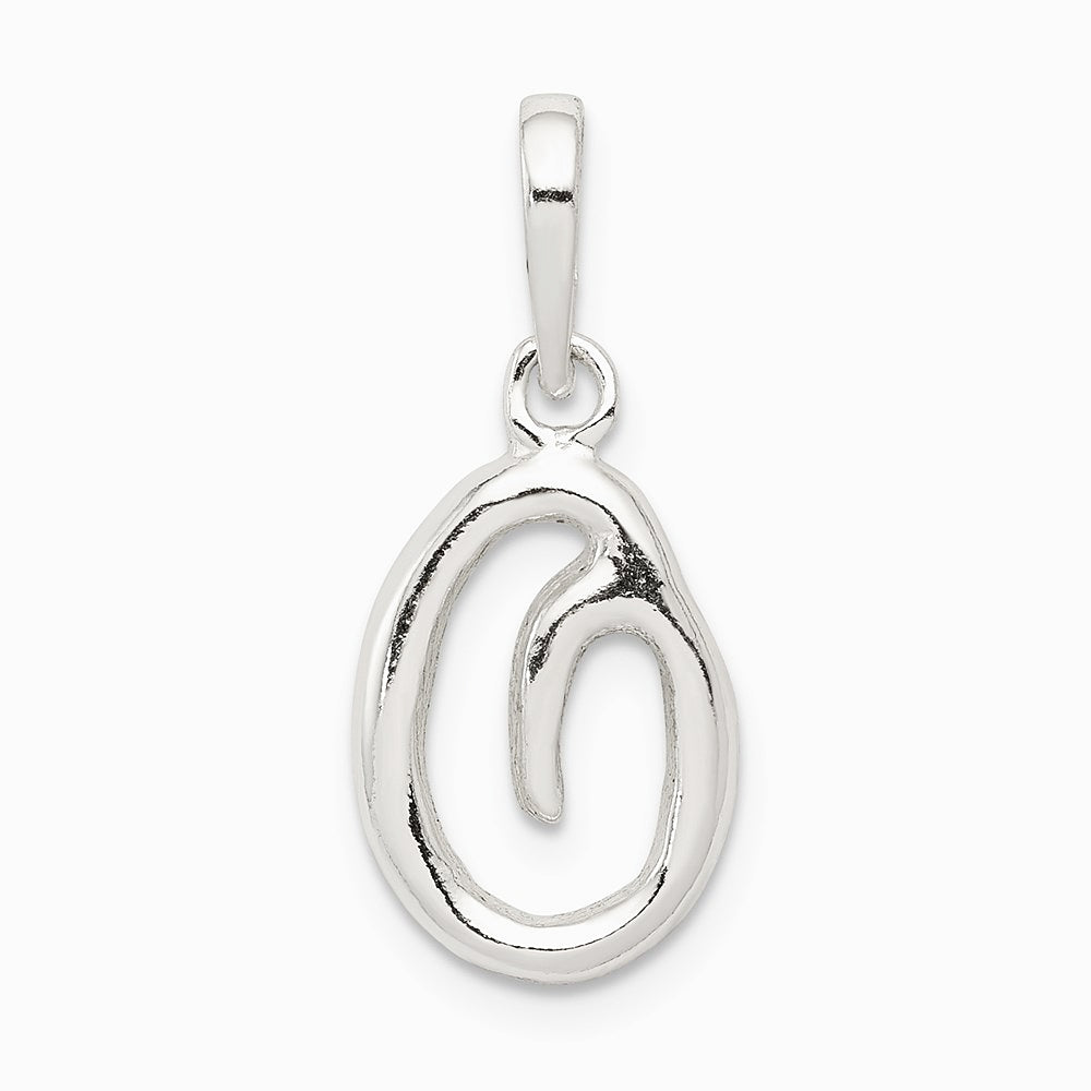 Sterling Silver Letter O Initial Pendant