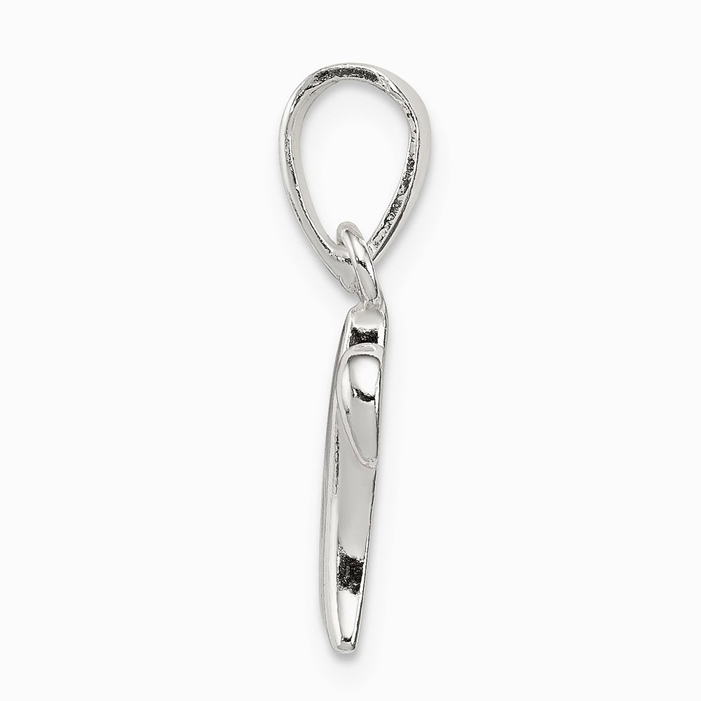 Sterling Silver Letter W Initial Pendant - Product Photo