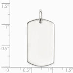 Sterling Silver Polished Dog Tag Pendant - Product Photo