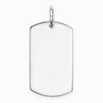 Sterling Silver Polished Dog Tag Pendant - Product Photo