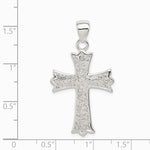 Sterling Silver Rhodium-plated Polished Filigree Cross Pendant - Product Photo