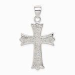 Sterling Silver Rhodium-plated Polished Filigree Cross Pendant - Product Photo