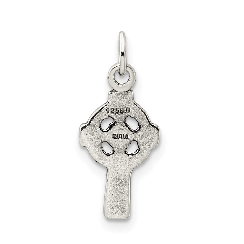 Sterling Silver Antiqued Celtic Cross Charm - Product Photo