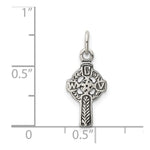Sterling Silver Antiqued Celtic Cross Charm - Product Photo