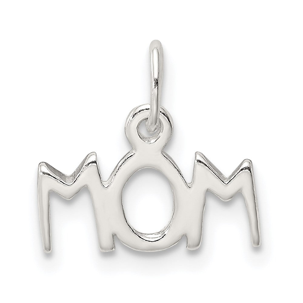 Sterling Silver Polished Mom Charm - Product Photo