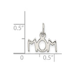 Sterling Silver Polished Mom Charm - Product Photo