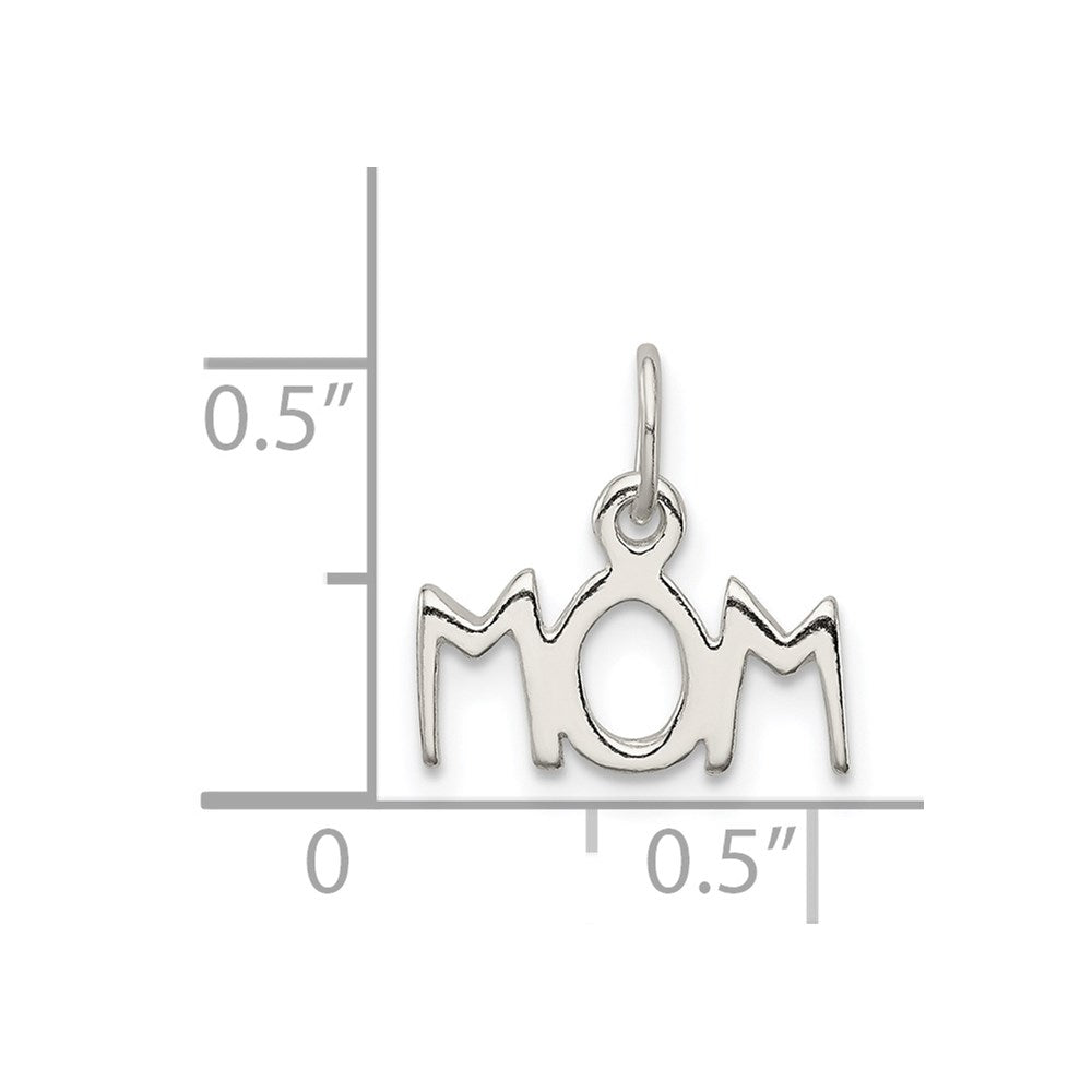 Sterling Silver Polished Mom Charm - Product Photo