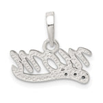 Sterling Silver CZ Polished Mom Pendant - Product Photo
