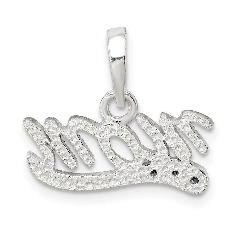 Sterling Silver CZ Polished Mom Pendant - Product Photo