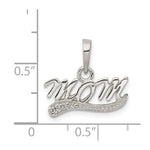 Sterling Silver CZ Polished Mom Pendant - Product Photo