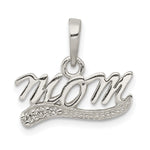 Sterling Silver CZ Polished Mom Pendant - Product Photo