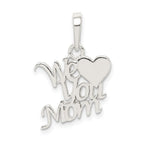 Sterling Silver Polished We Love You Mom Pendant - Product Photo
