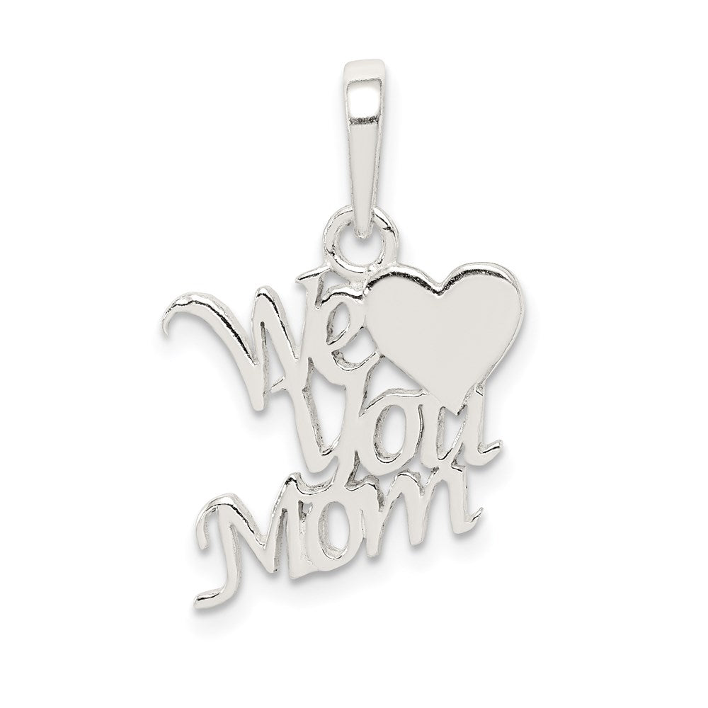 Sterling Silver Polished We Love You Mom Pendant - Product Photo