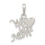 Sterling Silver Polished We Love You Mom Pendant - Product Photo