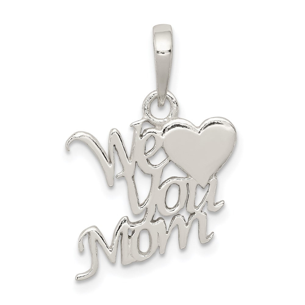 Sterling Silver Polished We Love You Mom Pendant - Product Photo