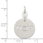 Sterling Silver Polished Circle Mom Charm - Product Photo