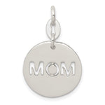Sterling Silver Polished Circle Mom Charm - Product Photo