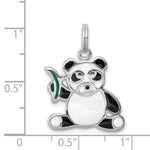 Sterling Silver Enameled Panda Bear Charm - Product Photo