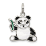 Sterling Silver Enameled Panda Bear Charm - Product Photo