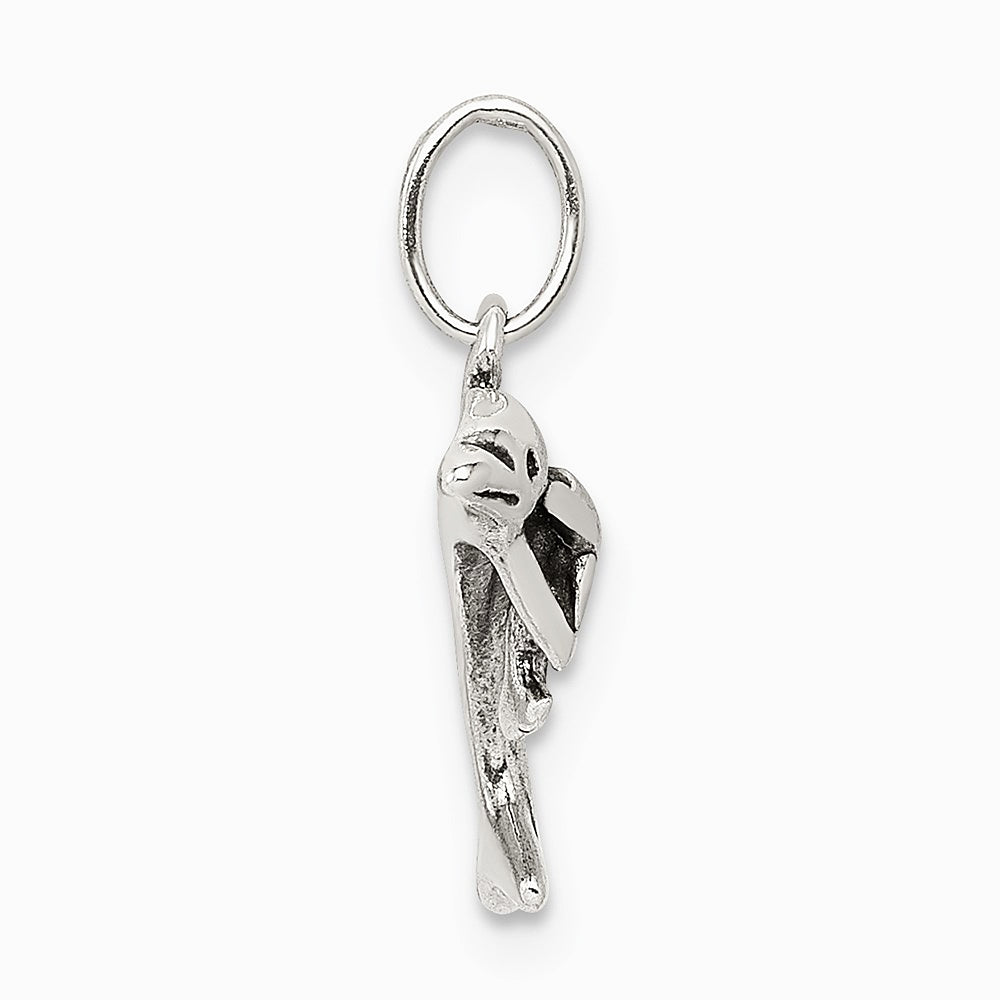 Sterling Silver Antiqued Dolphin with Baby Charm - Product Photo