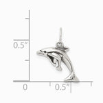 Sterling Silver Antiqued Dolphin with Baby Charm - Product Photo