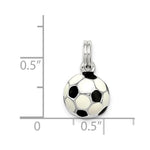 Sterling Silver Black & White Enameled Soccer Ball Charm - Product Photo